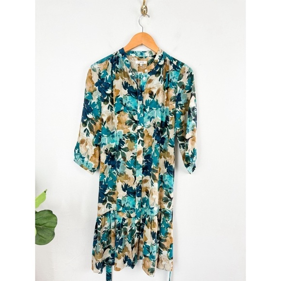 Tyler Boe Petra 100% Silk Floral 3/4 Sleeve Dress Sz 6 - Picture 4 of 16